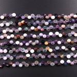 Natural Rainbow Fluorite Faceted 6mm Rounded Briolette Teardrop Beads Good For Earrings 15.5" Strand