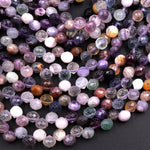 Natural Rainbow Fluorite Faceted 6mm Rounded Briolette Teardrop Beads Good For Earrings 15.5" Strand