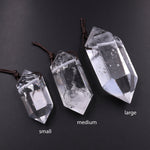 AAA Double Terminated Natural Rock Quartz Pendant Top Side Drilled Gemstone Crystal Focal Bead