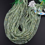 AAA Natural Green Prehnite Faceted Cube 6mm Beads 15.5" Strand