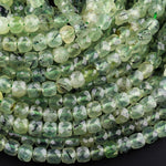 AAA Natural Green Prehnite Faceted Cube 6mm Beads 15.5" Strand
