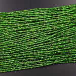 Real Genuine Natural Green Chrome Diopside Faceted 3x2mm Rondelle Gemstone Beads 15.5" Strand