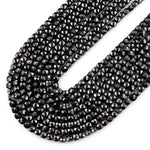 Natural Black Spinel Faceted 4mm Cube Beads Micro Faceted Laser Diamond Cut 15.5" Strand