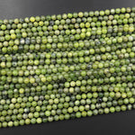 Natural Canadian Green Jade 4mm Round Beads 15.5" Strand