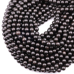 Natural Black Kamagong Ebony Wood Beads 6mm 8mm 10mm 12mm Great For Mala Prayer Meditation Therapy 15.5" Strand