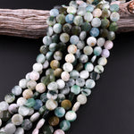 Faceted Natural Burma Green Jade 8mm 10mm Coin Beads Real Genuine Gemstone 15.5" Strand