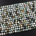 Natural Green Burma Burmese Jade Freeform 6mm Rounded Rondelle Beads 15.5" Strand