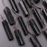 Natural Black Tourmaline Pendant Drilled Natural Crystal Point High Energy Stone