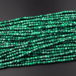Natural Malachite Faceted 4mm 5mm Cube Square Dice Beads Gemstone 15.5" Strand