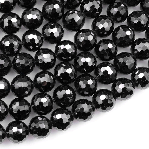 400pcs 2mm Natural Black Spinel Rondelle Gemstone Beads Rondelle Faceted  Beads Round Loose Beads Strands for Jewelry Making 2 Strands 