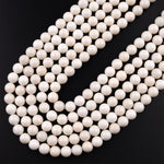 Natural Ivory Jade Round Beads 6mm 8mm 10mm Creamy Ivory White Natural Jade Beads 15.5" Strand