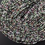 Natural Ruby Zoisite Faceted 3mm Saucer Rondelle Beads Micro Laser Diamond Cut Gemstone 16" Strand