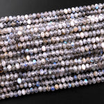 Faceted 4mm Labradorite Rondelle Beads 15.5" Strand