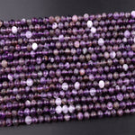 Faceted Natural Amethyst 4mm 6mm rondelle Beads 15.5" Strand