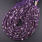 Faceted Natural Amethyst 4mm 6mm rondelle Beads 15.5" Strand