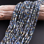 Natural Multicolor Blue Green Kyanite Faceted 4mm Round Beads 15.5" Strand