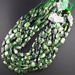 Natural Canadian Green Jade Faceted Rectangle Cushion Beads 15.5" Strand