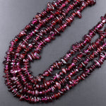 Natural Purple Garnet Freeform Chip Pebble Nugget Beads Gemstone 15.5" Strand