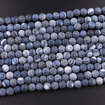 Matte Finish Tibetan Black Fire Agate 4mm 6mm 8mm 10mm Round Beads Aka Cracked Agate Dragon Skin Agate 15.5" Strand