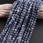 Matte Finish Tibetan Black Fire Agate 4mm 6mm 8mm 10mm Round Beads Aka Cracked Agate Dragon Skin Agate 15.5" Strand