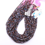 Faceted Natural Sapphire Rondelle Beads 4mm Multicolor Blue Red Real Genuine Gemstone 15.5" Strand