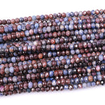 Faceted Natural Sapphire Rondelle Beads 4mm Multicolor Blue Red Real Genuine Gemstone 15.5" Strand