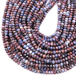 Faceted Natural Sapphire Rondelle Beads 4mm Multicolor Blue Red Real Genuine Gemstone 15.5" Strand