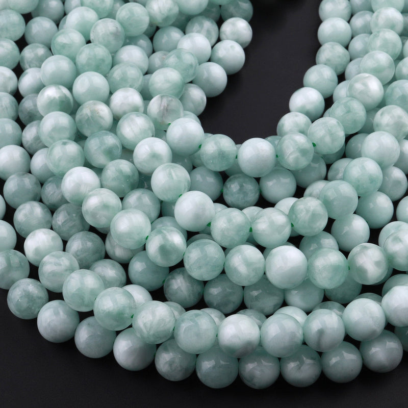 ABCGEMS Madagascan 2-Tone Gray Moonstone Beads (Gorgeous Flash) Crystal  Chakra Energy Stone Smooth Round Tiny 6mm