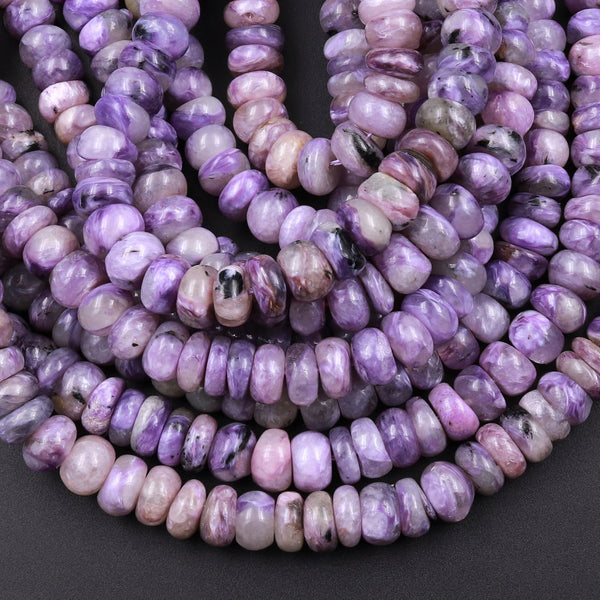 Natural Charorite Rondelle Beads High Quality Purple Russian Charoite 7mm Rondelle beads Natural Purple Gemstone 15.5" Strand