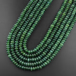 Real Genuine Natural Green Russian Siberian Jade Smooth 6mm 8mm Rondelle Beads 15.5" Strand
