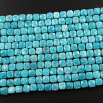 Natural Russian Amazonite Faceted 6mm Cube Dice Square Beads Strand