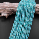 Natural Brazilian Amazonite Faceted 4mm Cube Dice Square Beads Strand