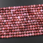 Natural Strawberry Quartz Faceted 4mm Cube Dice Square Beads Micro Faceted Laser Diamond Cut 15.5" Strand