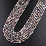 Genuine Natural Smoky Grey Blue Sapphire 4mm Faceted Cube Square Dice Beads 15.5" Strand