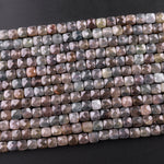 Genuine Natural Smoky Grey Blue Sapphire 4mm Faceted Cube Square Dice Beads 15.5" Strand