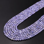 Faceted Natural Tanzanite Coin Beads 3mm 4mm Flat Disc Dazzling Micro Diamond Cut 15.5" Strand