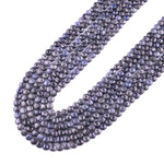 Faceted Natural Blue Sapphire Coin Beads 3mm 4mm Flat Disc Dazzling Micro Diamond Cut 15.5" Strand