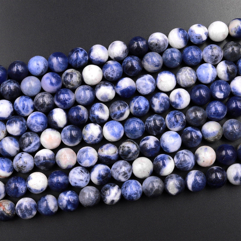 Natural Denim Blue Sodalite 4mm 6mm 8mm 10mm Round Beads