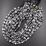 AAA Natural Black Web Jasper Oval Beads 10x14mm 15.5" Strand
