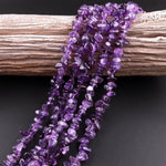 Natural Purple Amethyst Freeform Chip Pebble Nugget Beads Gemstone 15.5" Strand