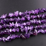 Natural Purple Amethyst Freeform Chip Pebble Nugget Beads Gemstone 15.5" Strand