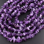 Natural Purple Amethyst Freeform Chip Pebble Nugget Beads Gemstone 15.5" Strand