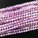 Faceted Natural Kunzite 5mm 6mm Rounded Prism Beads Pink Purple Gemstone Double Point Cut 15.5" Strand