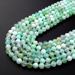 AA Natural Australian Green Chrysoprase Faceted Round 6mm 8mm 10mm Beads Diamond Cut Gemstone Beads 15.5" Strand