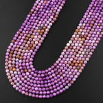 Natural Phosphosiderite 4mm 5mm Round Beads Multicolor Lilac Purple Micro Faceted Gemstone 15.5" Strand
