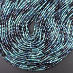 Natural Paraiba Blue Tourmaline Faceted 2mm 3mm Cube Square Beads Gemstone 15.5" Strand