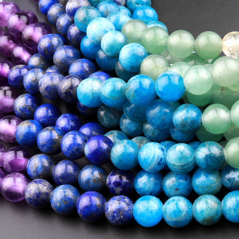 Large Hole Beads 2.5mm Drill Natural Chakra Beads 8mm 10mm Round