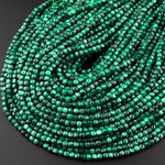 Natural Malachite Faceted 4mm 5mm Cube Square Dice Beads Gemstone 15.5" Strand