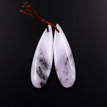 Natural Peruvian Pink Opal Earring Pair Teardrop Gemstone Cabochon Cab Pair Drilled Matched Earrings