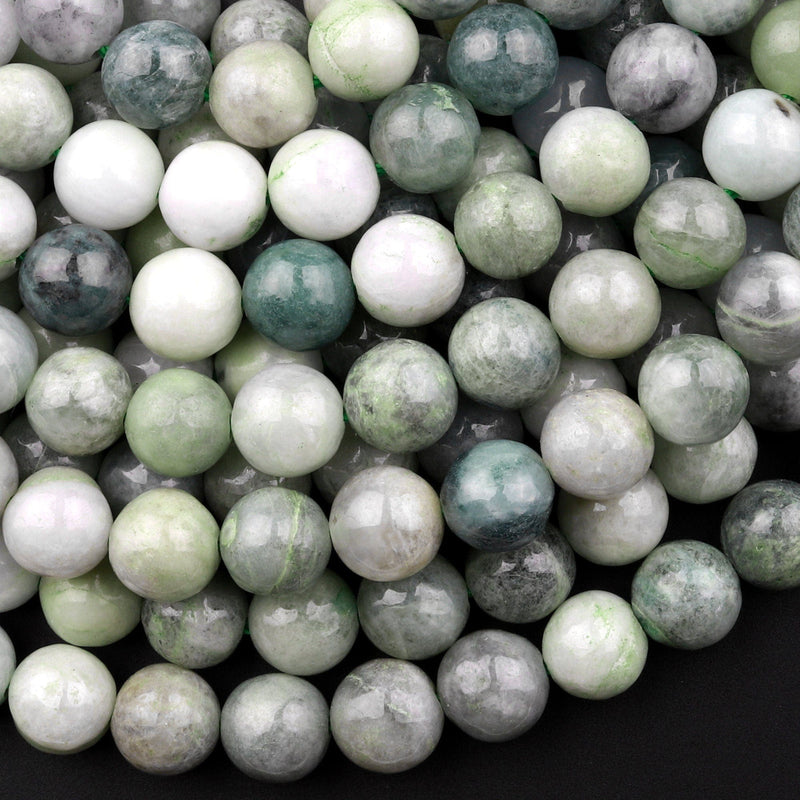 Natural Burma Green Jade 4mm 6mm 8mm Smooth Round Beads Real Genuine Natural Green Jade 15.5" Strand
